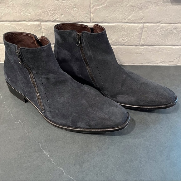 Stefano Castelli sz 41 US 9.5-10 navy suede zip boots main image 13